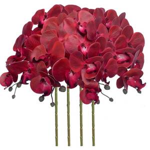 lot 20032 image: FagusHome 32 Inch Artificial Phalaenopsis Flowers 4 Pcs Artificial Orchid Flowers Fake Flowers Stem Plants for Home Dcor (Red)