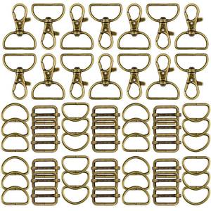 lot 20033 image: Hotop 56 Pieces D rings for purse bag hardware purse hardware for bag making buckles craft (Bronze,30 mm)