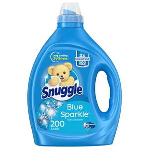 lot 20418 image: Snuggle Liquid Fabric Softener  Blue Sparkle  2X Concentrated  200 Loads