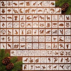 lot 20423 image: Fainne 100 Pcs 1.5 Inch Animals Theme Small Stencils for Crafts