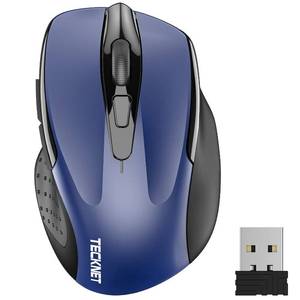 lot 20428 image: TECKNET Wireless Mouse, 2.4G Ergonomic Computer Mouse, 2600 DPI, Blue