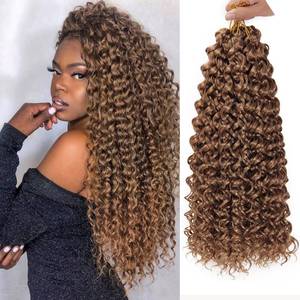 lot 20432 image: QRHSUKA GoGo Curl Crochet Hair for Women Water Wave Curly Crochet Hair Wavy Human Hair Deep Wave Beach Curl Crochet Synthetic Hair Extensions (18 inch(Pack of 6), #27)
