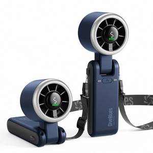 lot 20493 image: Diveblues Portable Handheld Turbo Fan, 5 Gear Wind, Battery Operated, Up to 12 Working Hours, 3 IN 1 Hand Fan with Air Turbo Tech Cooling Fan for Outdoor Activities, Travel, Working (Black)
