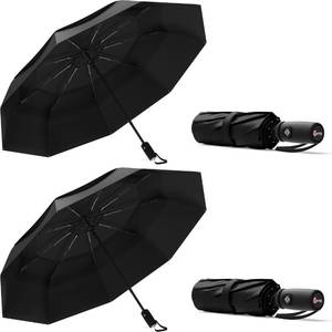 lot 20494 image: Repel Windproof Travel Umbrella - Compact and Withstands Winds up to 100MPH, Strongest Premium Auto Folding Umbrella for Rain and Sun - Durable, Light and Portable for Women and Men, Fits Backpack and Cars 2 pack