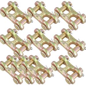lot 20496 image: SEHOI 10 Packs 38 Inch Twin Clevis Link, Zinc Plated G70 Forged Chain Repair Links, Truck Trailer Tie Down Links for Trucks, Trailers, 6600 Working Load Limit