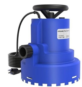 lot 1849 image: AgiiMan 1HP Automatic Submersible Water Pump, 5000GPH Sump Pump Utility Pump for Pool Draining, Water Removal Pump with 33ft Power Cord for Flooded Areas, Swimming Pool, Flooded House Basement,Blue