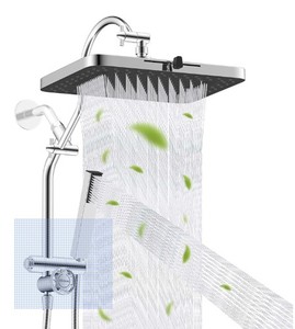 lot 13754 image: Hibbent 5-Mode 13in Rain Shower head, 4-Spray Metal Handheld Shower, ChromecUPC Certified High Pressure Showerhead Combo, All Metal 4-way Diverter with Extension Arm, 71ftft Hose and Easy Reach Holder