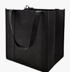lot 14237 image: homeesmail Reusable Grocery Tote Bags Black 3 Pack