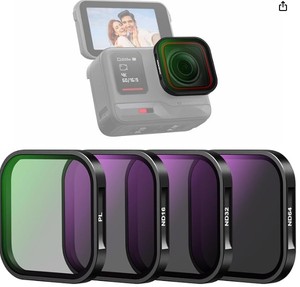 lot 14256 image: NEEWER ND and CPL Filter Set Compatible with Insta360 Ace Pro, ND16 ND32 ND64 PL 4 Pack Action Camera Accessories Polarizer Neutral Density Filters with Multi Coated Optical Glass and Slim Aluminum Frame