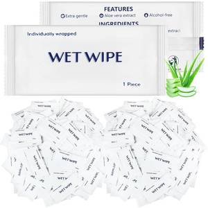 lot 1871 image: Timgle 300 Pack Individually Wrapped Wet Wipes Bulk Travel Size Unscented Hand Wipes Packets, Wet Napkins Clean Hands Quickly for Travel Homeless Restaurant Barbecue Wedding(White)