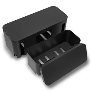 lot 1880 image: Power Strip Hider Box Cable Management Organizer Set Large & Medium Black