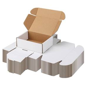 lot 1892 image: PHAREGE 25 Pack 8x6x2 inch Small Shipping Boxes, White Mailing Boxes