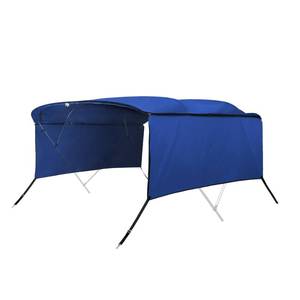 lot 1895 image: X AUTOHAUX 1 Set 600D 4 Bow 8L x 97-103 W Bimini Top Replacement Cover with Detachable Side Blocks Storage Boot Blue Replaces Sunbrella Canvas Only No Frame