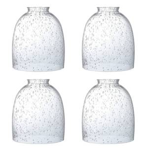 lot 1898 image: 4 Pack Clear Seeded Glass Replacement Shades Covers for Ceiling Fan Light Fixtures Pendant Lighting Chandelier Vanity Light Kitchen Island Light, 2-18 Fitter, 5.47 High, 4.76 Diameter