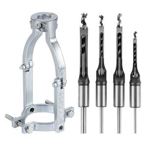 lot 1908 image: UwinVwin Square Hole Drill Bit Adapter with 4pcs Square Hole Drill Bit, Mortising Attachment for Drill Press, Mortise Machine, Power Tool Accessory for Drill Machines