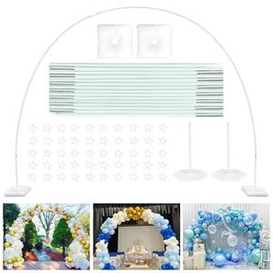lot 1911 image: TekXYZ Balloon Arch Stand Kit, 10 x 7.5FT Adjustable Arch Frame for Party