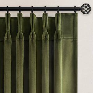 lot 1913 image: Olive Green Velvet Blackout Curtains 84 Inches 2 Panels Forest Green Elegant Vintage Pinch Pleated Drapes for Living Room Bedroom Thermal Soundproof Back Tab Window Panels,W40 x L84,Home Decor