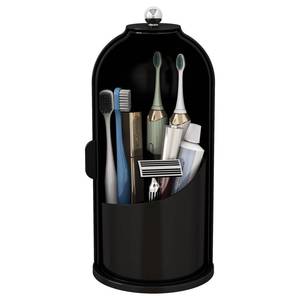 lot 1914 image: Zufudo Toothbrush and Toothpaste Holders with Cover, Solid Black