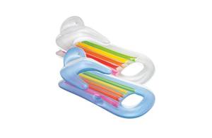 lot 1918 image: Intex King Kool Inflatable Lounge Blue & Pearlescent Silver Gift Set Bundle - 2 Pack, 63 X 33.5