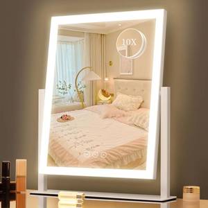 lot 1936 image: Lighted Vanity Mirror with Lights, Makeup Mirror with Light, 16.7x 13.2,Three Color Lighting Modes and Dimmable Lighting, Smart Touch Control, 360°Rotation, for Vanity Desk Tabletop,Dressing Room