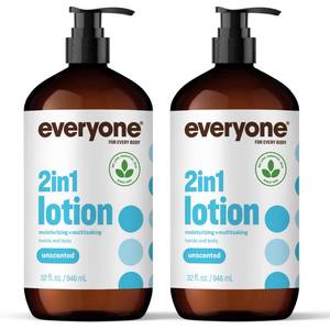 lot 2032 image: Everyone 2-in-1 Hand & Body Lotion, Unscented, 32 oz 2-Pack
