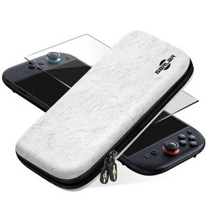 lot 2068 image: sarlar Carrying Case for Nintendo Switch 2, Premium Odorless Hard Felt with Screen Protector, Portable Protection Travel Bag with 14 Game Cartridges for Storage Console Accessories, White