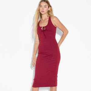 lot 2079 image: Womens Sleeveless ButterBliss Keyhole Racer Back Midi Bodycon Dress - Wild Fable Maroon XS