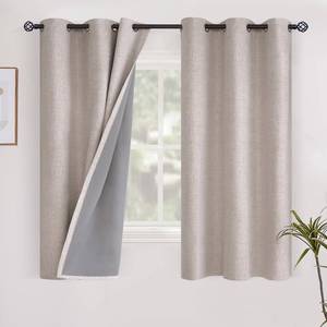 lot 2082 image: YoungsTex Linen Short Blackout Curtains 40 Inch Length for Bedroom Window