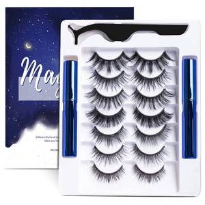 lot 2087 image: Magnetic Eyelashes Kit, 7 Pairs Reusable 3D Natural Look Magnetic Lashes with Eyeliner & Tweezers, No Glue Needed, Easy to Apply, Lightweight & Waterproof False Eyelashes (7 Pairs)