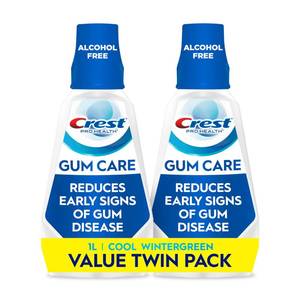 lot 2090 image: Crest Gum Care Mouthwash, Cool Wintergreen, CPC AntigingivitisAntiplaque Oral Rinse 1L (33.8 fl oz), Pack of 2, Alcohol Free for Adults