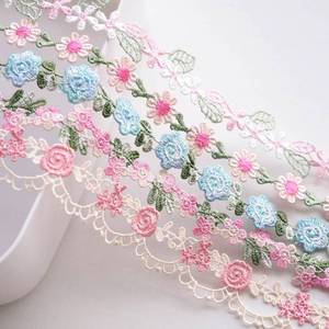 lot 2091 image: Youmeizer 5.5 Yard(5 Types) Colorful Floral Lace Trim Set 1.1 Yard per Strip for Tiny Clothes Decor, DIY Crafting, Sewing, and Festive Holiday Home Accents Trim ��5 Styles Mixed