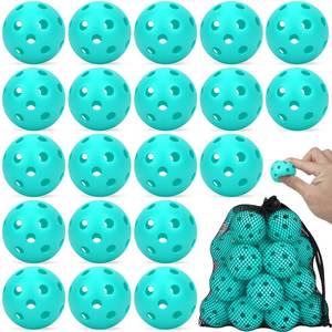 lot 2109 image: Coopay 20 Pack Practice Baseball 42mm Mini Plastic Hollow Softballs, Baseball Training Balls with Drawstring Bag for Indoor Outdoor Backyard Batting Practice (Sky Blue)