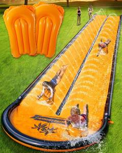 lot 2115 image: A 22ft Slip Water and Slide for Kids Adults, Extra Long Backyard Water Slide for Kids Ages 5-8 8-12 with Pool and 2 Inflatable Bodyboards, Summer Outdoor Games Water Toys