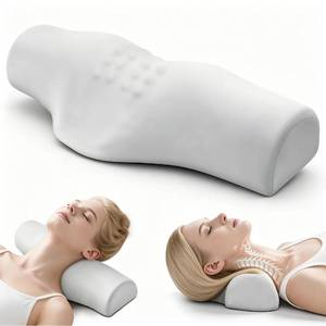 lot 2117 image: Cervical Neck Roll Pillow for Neck Pain Relief, High-Density Memory Foam Sleeping Decompression Support, Shoulder Relaxer & Neck Bolster (Adult Size)