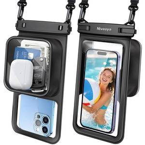 lot 2123 image: Niveaya Floatable Floating Waterproof Phone Pouch 2 Pack-Up to 8.5, Large Space Adjustable Neck Lanyard Waterproof Phone Case, Phone Dry Bags for Vacation Beach Pool Kayak Cruise Travel Essentials