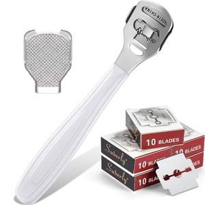 lot 2165 image: Callus Shaver Set, 50 Blades 1 Stainless Steel Shaver 1 Foot File, 52 Pcs