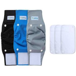 lot 2181 image: Teamoy Belly Bands for Male Dogs with Inserts, Washable Dog Diaper Wraps, M