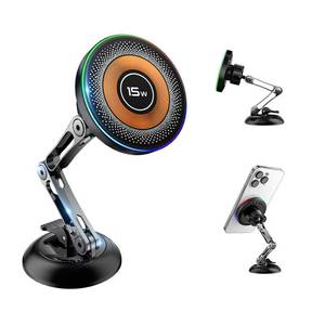 lot 2202 image: iAXBi for 15W Magsafe Car Mount Charger, Magnetic Wireless Car Mount Charger with Vacuum 360°Adjustable Metal Head 120 LBS Strongest Suction, Cell Phone Holder for Your Car for iPhone 12��17 Series