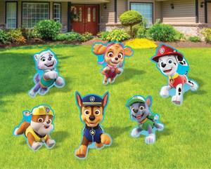 lot 2214 image: Paw Patrol Yard Signs with Metal Stakes, 17 Characters