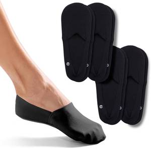 lot 4103 image: ONDO Organic Cotton No Show Socks  4-Pack  Charcoal Black  Large