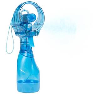 lot 6333 image: O2COOL Deluxe Handheld Misting Fan with Wrist Wrap Aqua Light Blue