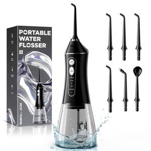 lot 6338 image: Cordless Water Flosser for Teeth Cleaning, Gums & Braces, 5 Cleaning Modes with DIY Mode, 6 Jet Tips, 320ml Water Tank, Rechargeable Oral Irrigator, IPX7 Waterproof for Home & Travel, Black