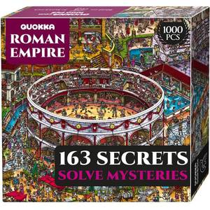 lot 6340 image: QUOKKA 1000 Piece Puzzle for Adults �� Roman Empire Colosseum Jigsaw �� Premium Thick Cardboard, Low-Glare Finish, 163 Hidden Mysteries, 2 Secret Envelopes for Immersive Experience