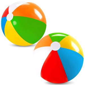 lot 6344 image: JOYIN 2-Pack 20 Beach Balls - Pool Toys Large Inflatable Beach Ball Swimming Pool Water Games, Classic Rainbow Color Beachball Luau Birthday Decorations Party Supplies Party Favors Gifts