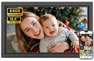 lot 7587 image: 64GB Uhale 15.6 Digital Picture Frame, Large WiFi Electronic Photo Frames 1920 x 1080 IPS FHD Touch Screen, Share Photos and Videos Anywhere, Support SDUSB, Best Gifts for Parents and Grandparents