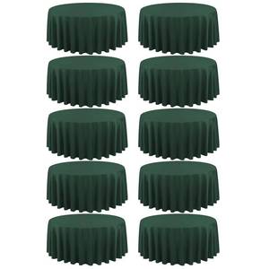 lot 7604 image: REWOMC 10 Packs 90 Inch Hunter Green Round Polyester Tablecloths