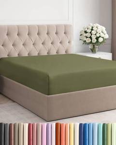 lot 7615 image: Full Fitted Sheet - Single Fitted Sheet Only - Deep Pockets - Sage Green