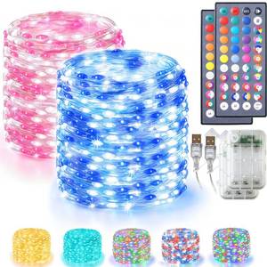 lot 8246 image: Lovelite Fairy Lights 34 Colors Changing, 2 Pack Total 40FT 120LED Halloween String Lights Battery USB Operated, Waterproof Twinkle Lights with Remote for Holiday Wedding Party Indoor Outdoor
