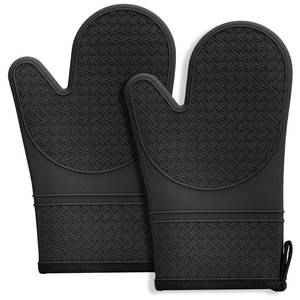 lot 8274 image: Hovico Silicone Oven Mitts, Heat Resistant 500F Kitchen Mitts 2PCS, 11.6 BPA-Free Soft Baking Gloves, Non-Slip Grip Oven Gloves with Soft Cotton Lining for Kitchen Cooking Baking BBQ - Black