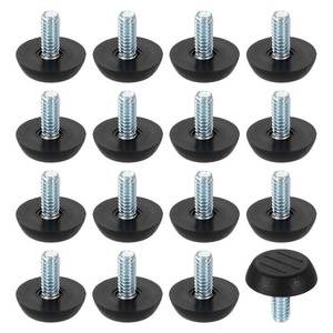 lot 8281 image: uxcell 16Pcs 14 Thread Furniture Feet Levelers, 23x15mm Adjustable Leveling Table Feet, Screw on Furniture Glide Leveling for Chair Stool Legs, Black